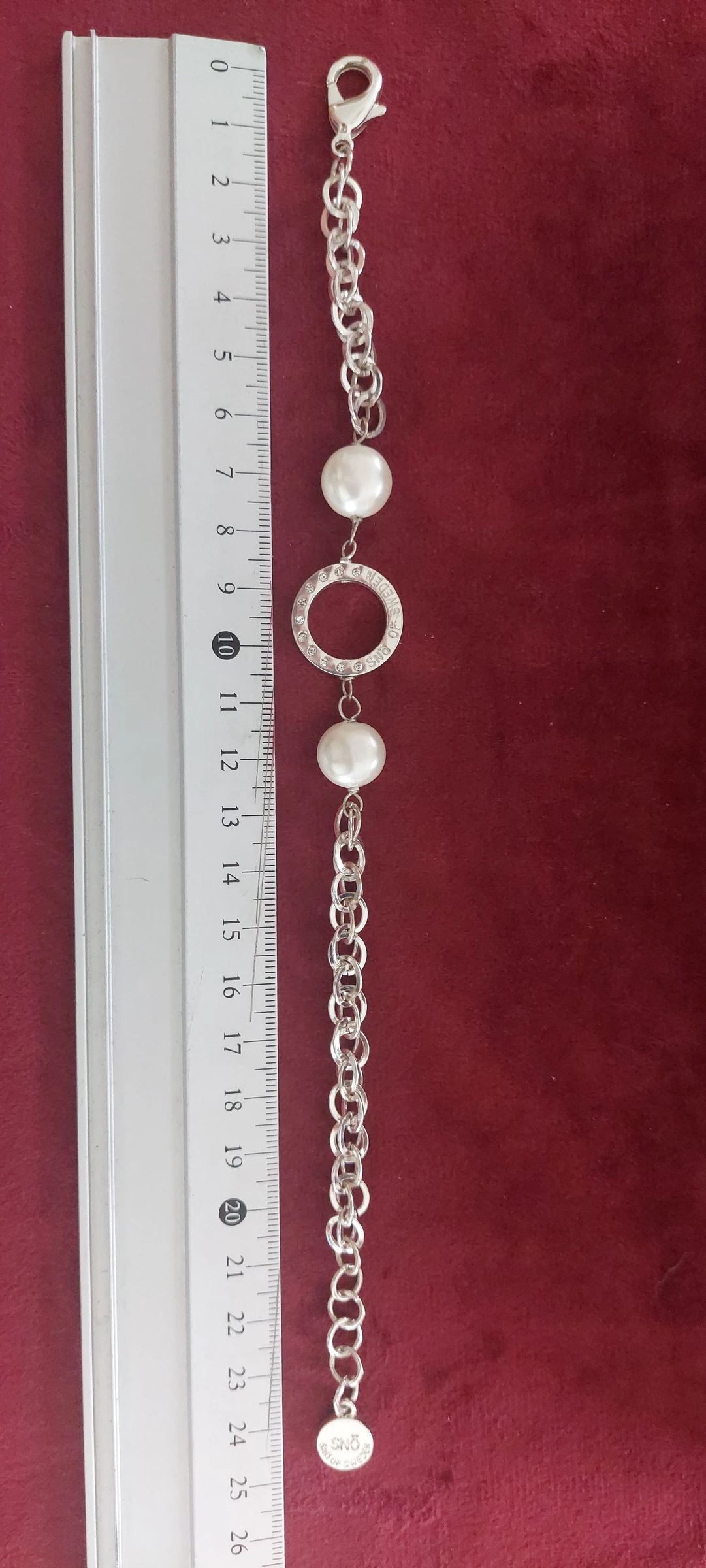 Prachtige SNÖ OF SWEDEN zilveren armband met parels – Zeer goede staat – photo 8